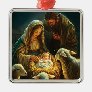 Holy Family Christmas Nativity  Metal Tree Decoration