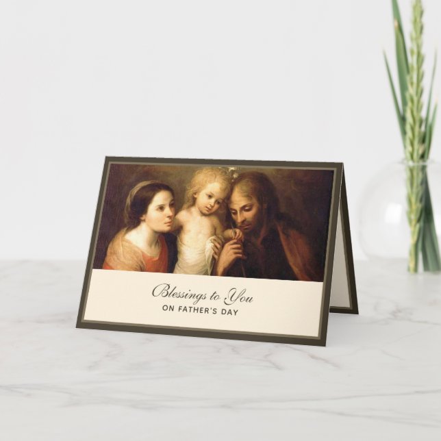 Holy Family  Fathers Day Catholic Religious  Card (Front)