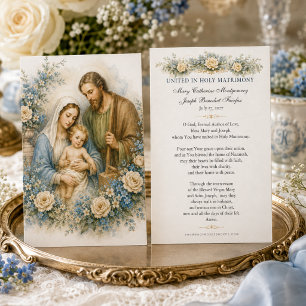Holy Family Floral Wedding Prayer Favour