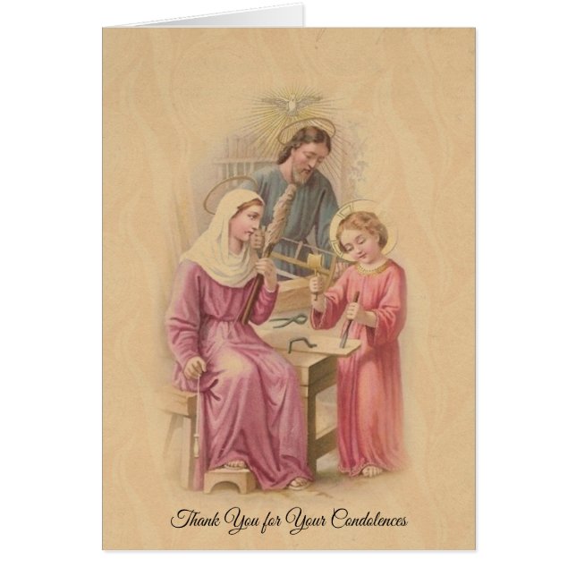 Holy Family Funeral Sympathy Holy Card Thank You (Front)
