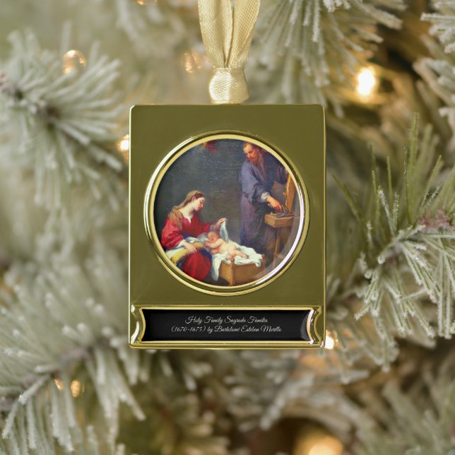 Holy Family Gold Plated Banner Ornament (Tree)