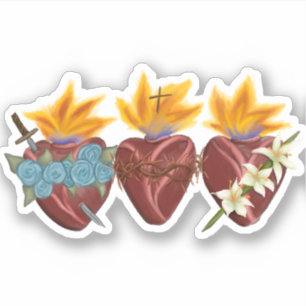 Holy Family Hearts - Vinyl Sticker