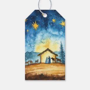 Holy Family in Bethlehem Night Gift Tags
