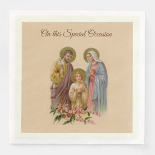Holy Family Jesus Mary Holy St. Joseph Catholic Napkin