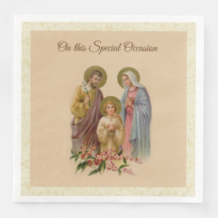 Holy Family Jesus Mary Holy St. Joseph Catholic Napkin