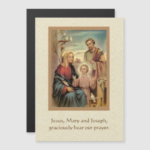 Holy Family Jesus Mary Joseph Prayer Magnetic Card