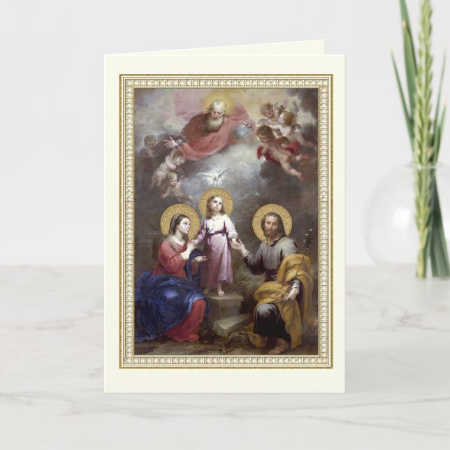 Holy Family Jesus Mary Joseph Religious Vintage Card (Front)