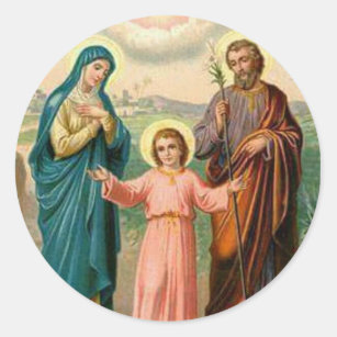 Holy Family Jesus Mary St. Joseph Religious Classic Round Sticker