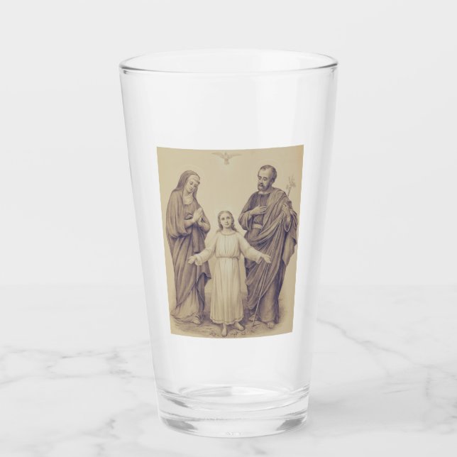 Holy Family Jesus, Virgin Mary and Saint Joseph  Glass (Front)