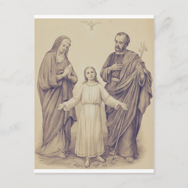 Holy Family Jesus, Virgin Mary and Saint Joseph  Postcard (Front)