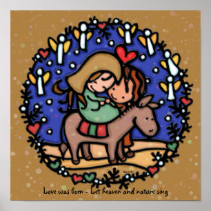 Holy Family Mary Joseph Jesus Bethlehem Night Poster