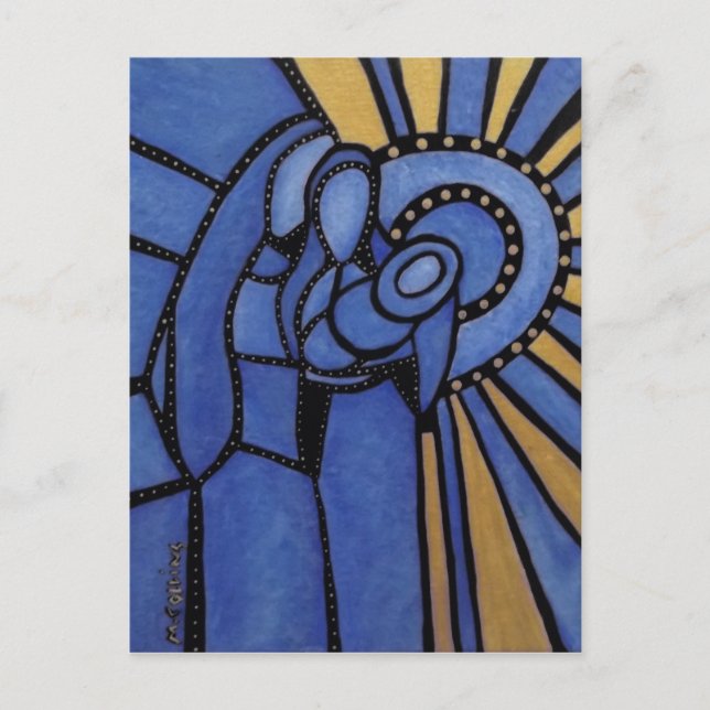 Holy Family Modern Abstract Nativity Postcard (Front)