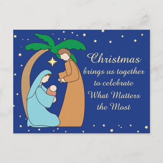 Holy Family Nativity Christmas Christian Religious Holiday Postcard | Zazzle.co.uk