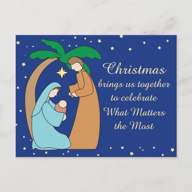 Holy Family Nativity Christmas Christian Religious Holiday Postcard (Front)