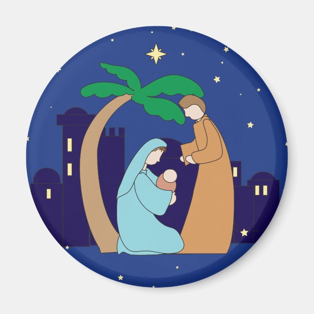Holy Family Nativity Christmas Christian Religious Magnet (Front)