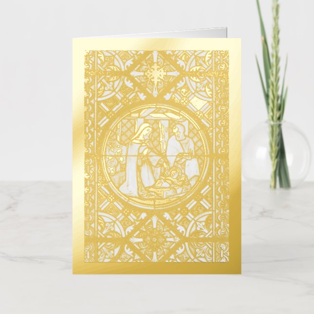 Holy Family Nativity  Foil Holiday Card (Front)