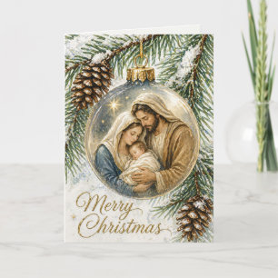 Holy Family Ornament Catholic Christmas Holiday Card