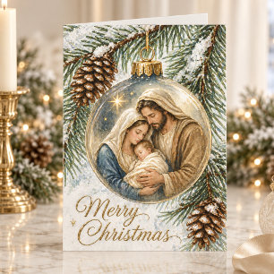 Holy Family Ornament Catholic Christmas Holiday Card