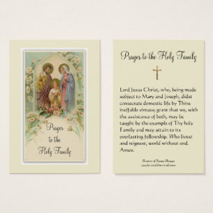 Holy Family Prayer Jesus Mary St. Joseph Holy Card