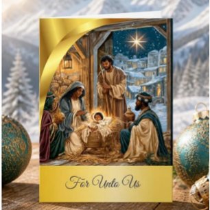 Holy Family Three Wise Men Nativity Christmas Holiday Card