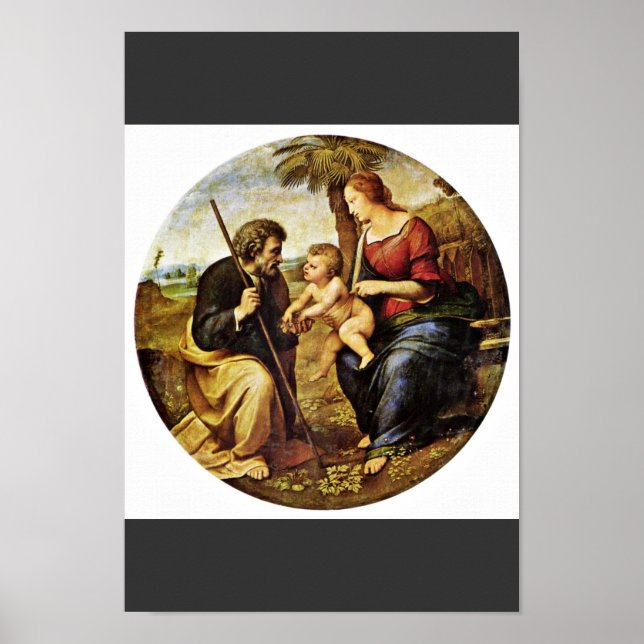 Holy Family Under A Palm Tree Tondo By Raffael Poster (Front)