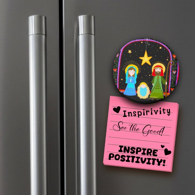  Holy Family Whimsical Festive Jesus Inspirivity Magnet (Creator Uploaded)