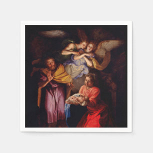 Holy Family with Angels by Coypel Napkin