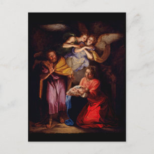 Holy Family with Angels by Coypel Postcard