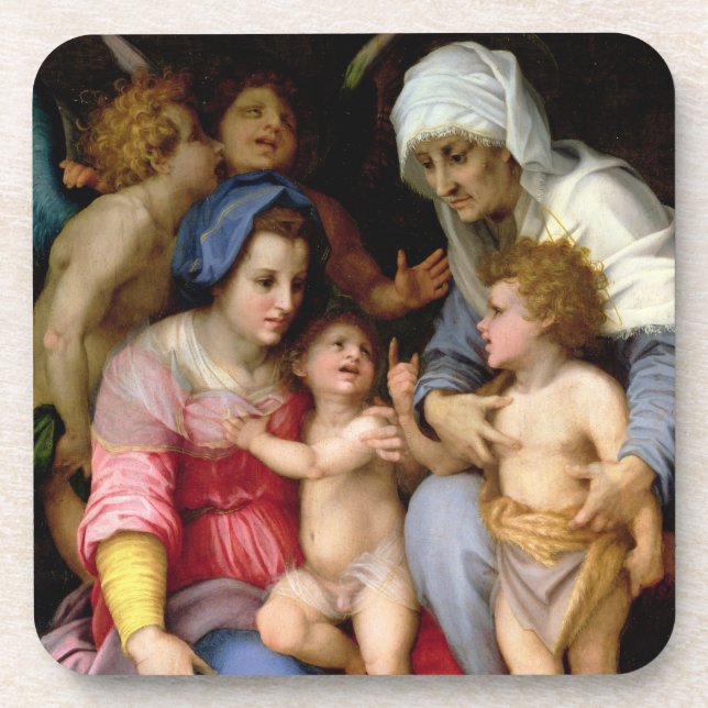 Holy Family with Angels, c.1515-16 (oil on panel) Coaster (Front)