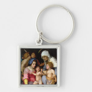 Holy Family with Angels, c.1515-16 (oil on panel) Key Ring