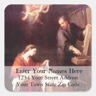 Holy Family With Angels Christmas Address Label