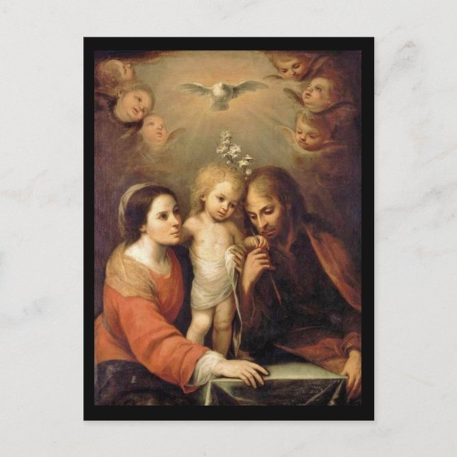 Holy Family with Cherubs by Gutierrez Postcard (Front)
