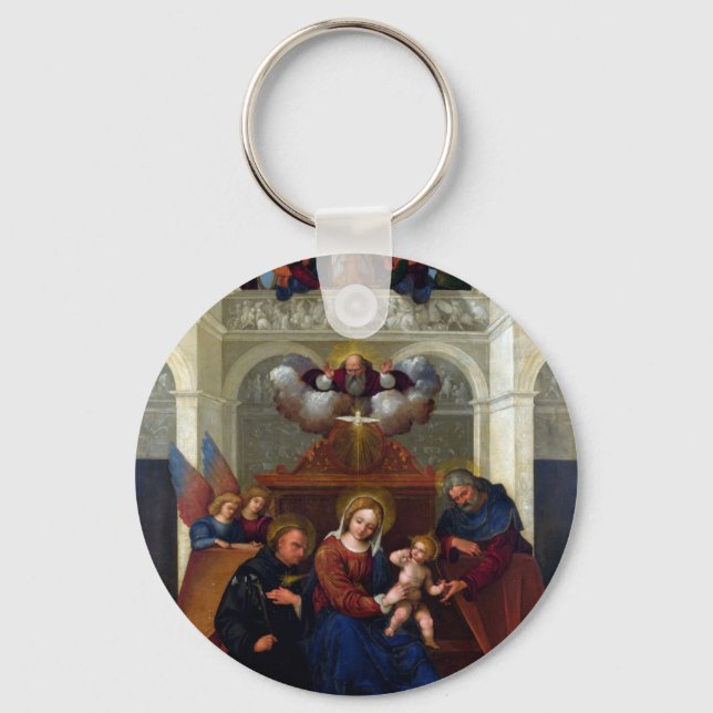 Holy Family with Saint Nicholas of Tolentino Key Ring (Front)