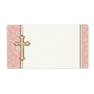 Holy First Communion Gold Golden Cross Lace Girl