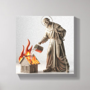 Holy Florian patron of fire Canvas Print
