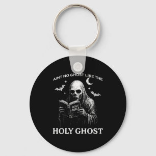 Holy Ghost Creepy Realistic Distressed Halloween B Key Ring