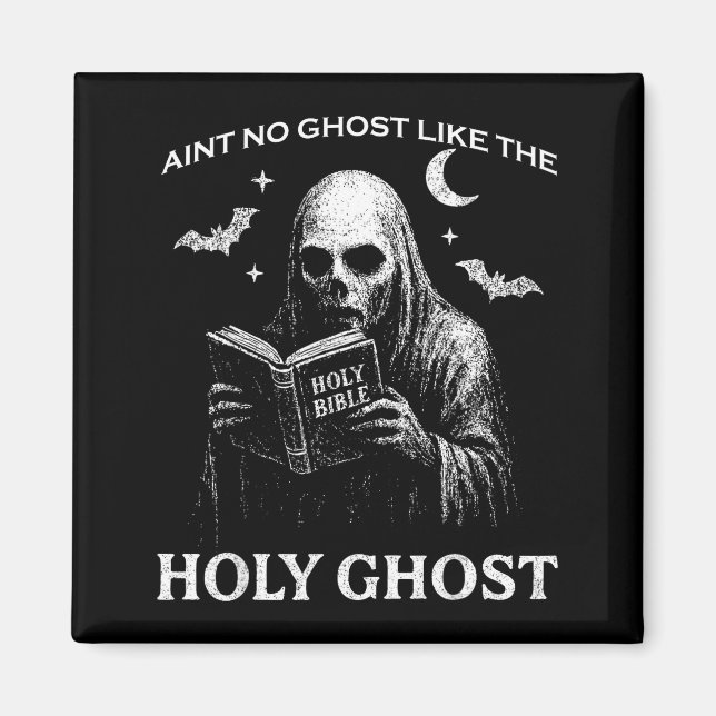 Holy Ghost Creepy Realistic Distressed Halloween B Magnet (Front)