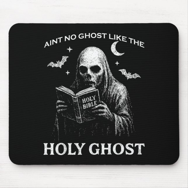Holy Ghost Creepy Realistic Distressed Halloween B Mouse Mat (Front)