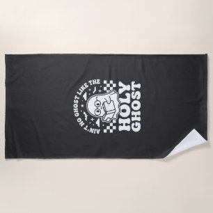 Holy Ghost Retro Halloween Ghost Design_1 Beach Towel