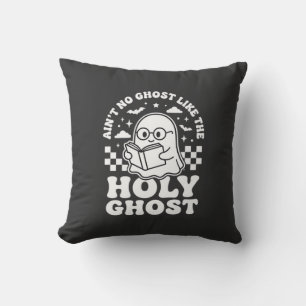 Holy Ghost Retro Halloween Ghost Design_1 Cushion