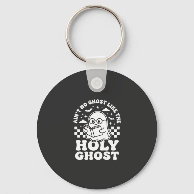 Holy Ghost Retro Halloween Ghost Design_1 Key Ring (Front)