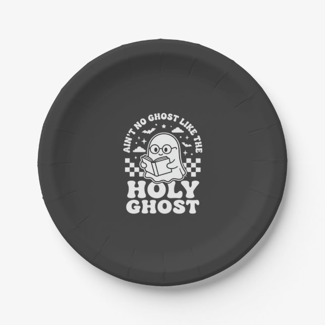Holy Ghost Retro Halloween Ghost Design_1 Paper Plate (Front)