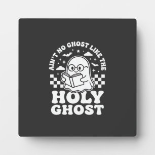 Holy Ghost Retro Halloween Ghost Design_1 Plaque
