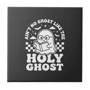 Holy Ghost Retro Halloween Ghost Design_1 Tile