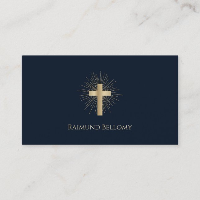 Holy Gold Cross Business Card (Front)