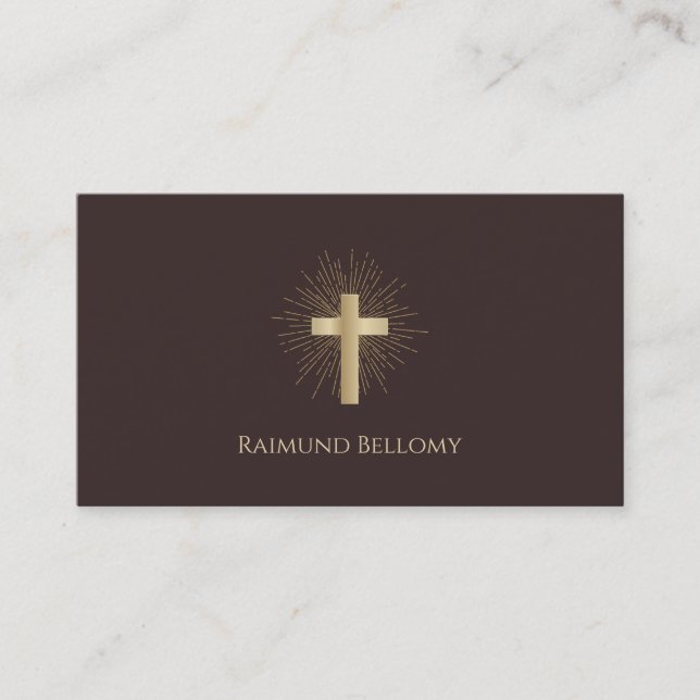 Holy Gold Cross Business Card (Front)