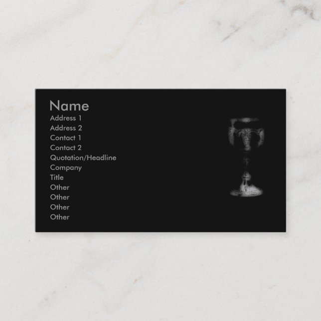 Holy Grail Business Card (Front)