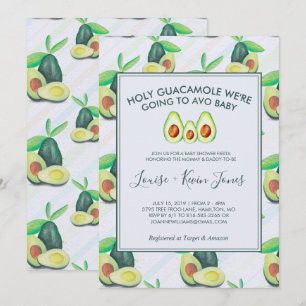 Holy Guacamole   Avocado Baby Shower Invitation