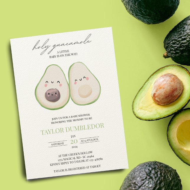 Holy Guacamole Avocado Baby Shower Invitation (Creator Uploaded)