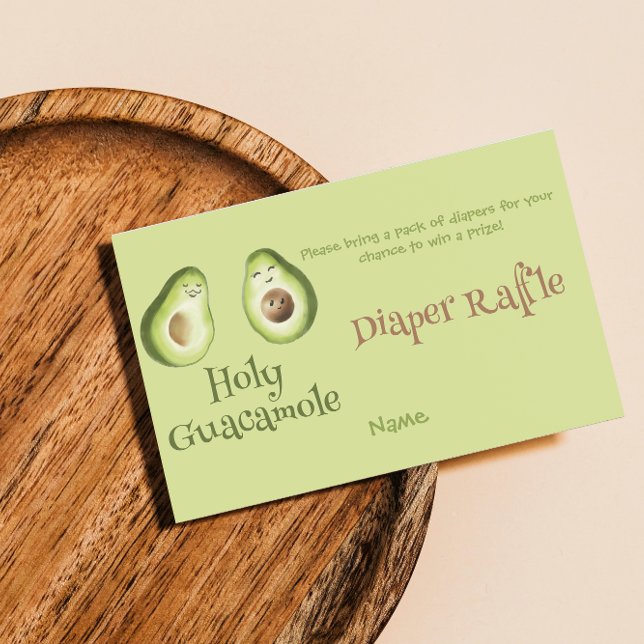 Holy Guacamole Avocado Diaper Raffle Shower Game Enclosure Card (Creator Uploaded)